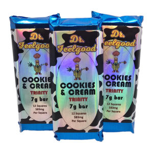Dr FeelGood Cookies and Cream Milk Chocolate Psilocybin Trinity Bar